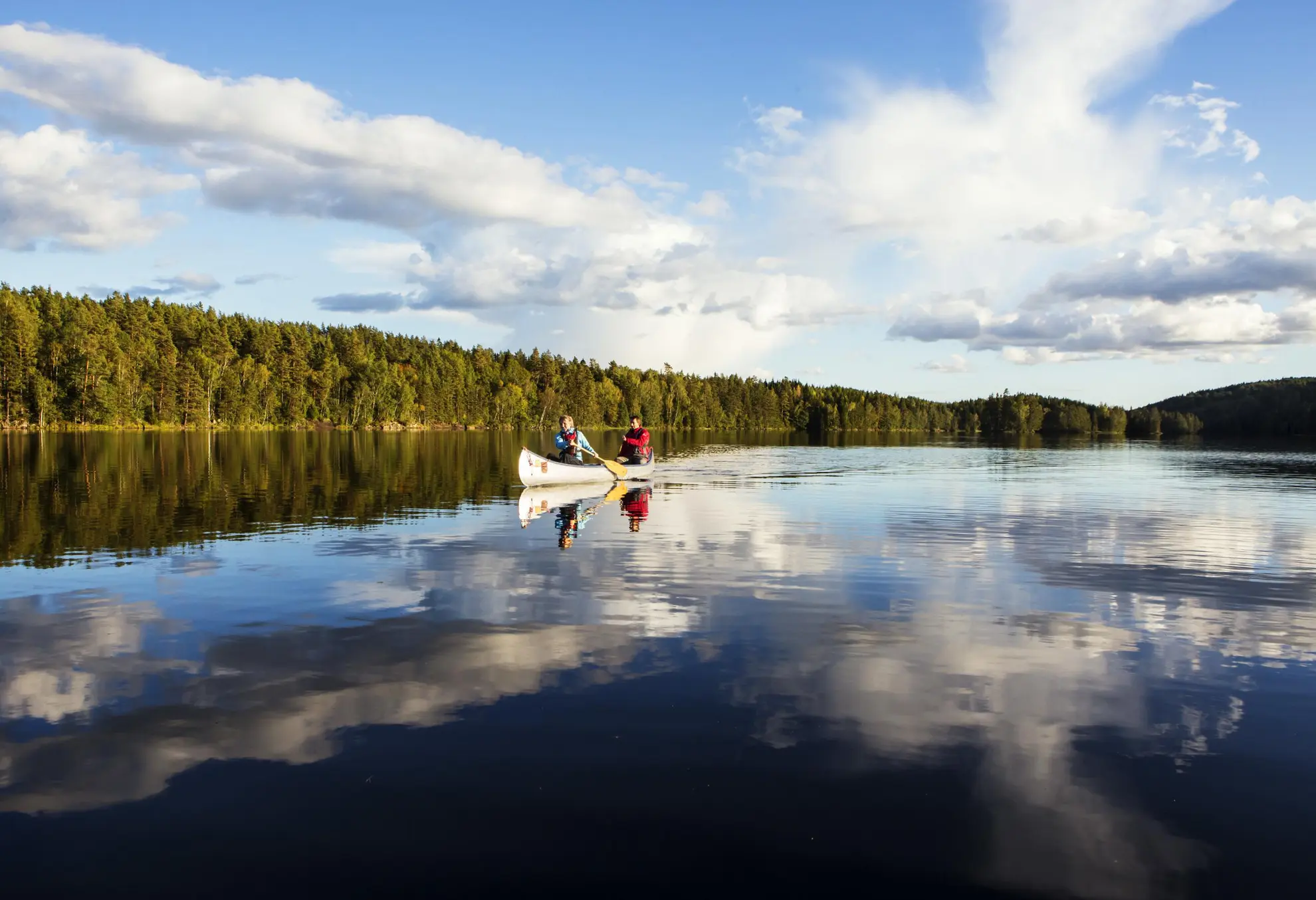 Canoe on still water