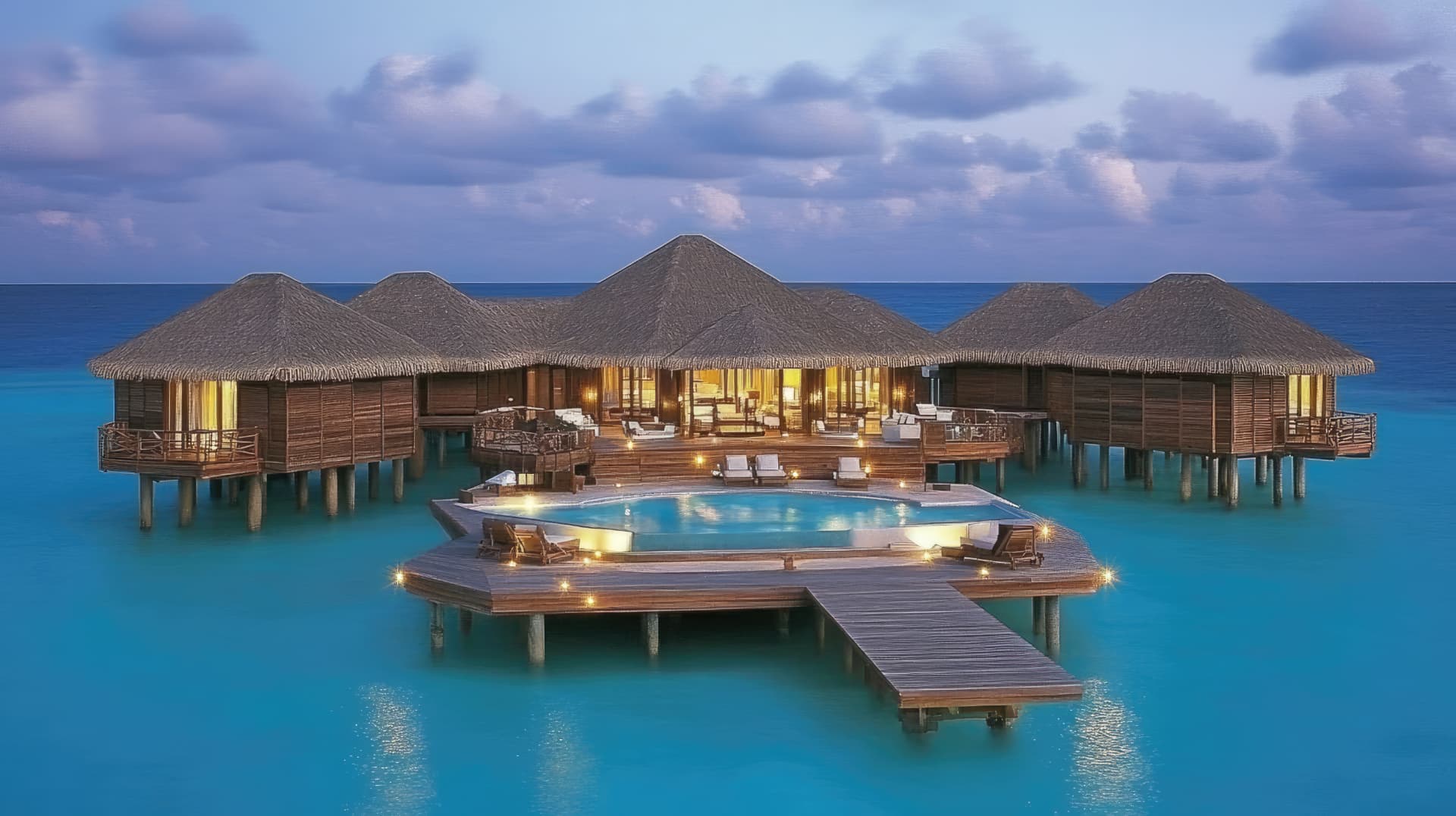Overwater, at dusk